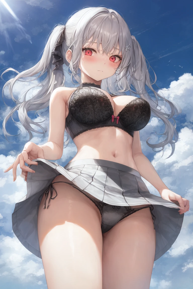 [Holara] Outdoor Embarrassed Lifting up skirt Wavy hair Medium hair [Illustration]