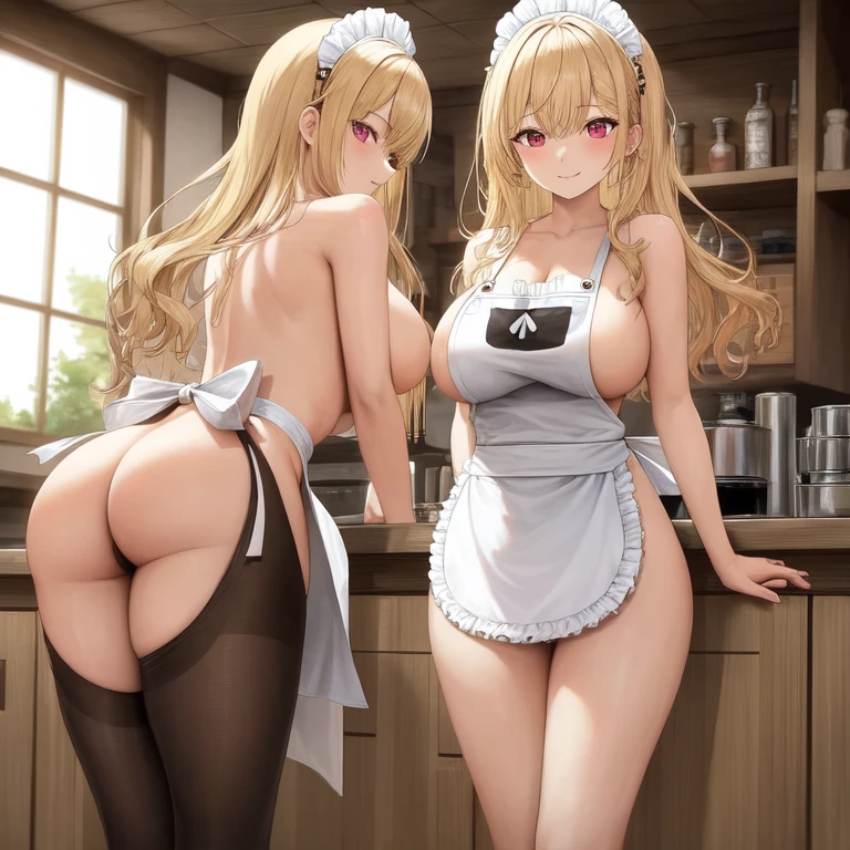 [Holara] Naked apron Buttocks From behind Indoor Wavy hair [Illustration]