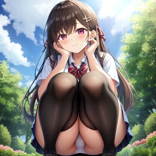 [Holara] Panties visible from under skirt Squatting Skirt Masterpiece [Illustration]