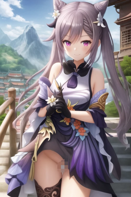 [Stable Diffusion] 원신 - 각청 산 하늘 상체 서있다 [일러스트레이션]