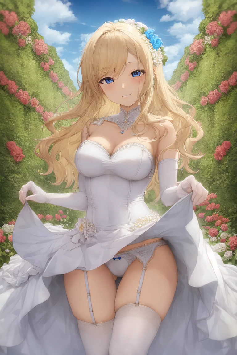[Holara] Champ de fleurs Robe de mariée Petits seins Jupe relevée Robe [Illustration]