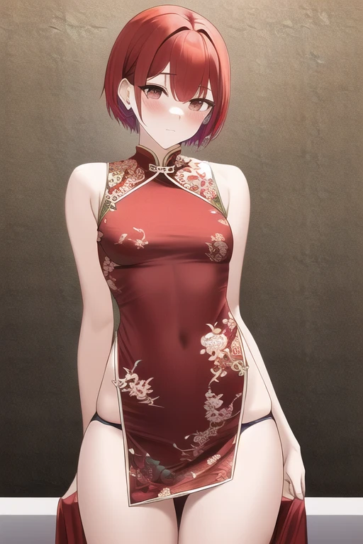 [NovelAI] Chinese clothing Chinese Panties visible from under skirt Small breasts Dress [Illustration]