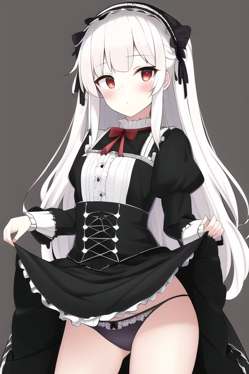 [NovelAI] Tall Gothic Lolita Lifting up skirt Wavy hair Skirt [Illustration]