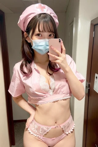 R18・エロ, パンツ, 何かしらのポーズ, ナース服, 病院, 下着