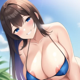 [NovelAI] Nipple visible, Micro Bikini, Bikini, Gravure, Laughing [Illustration]